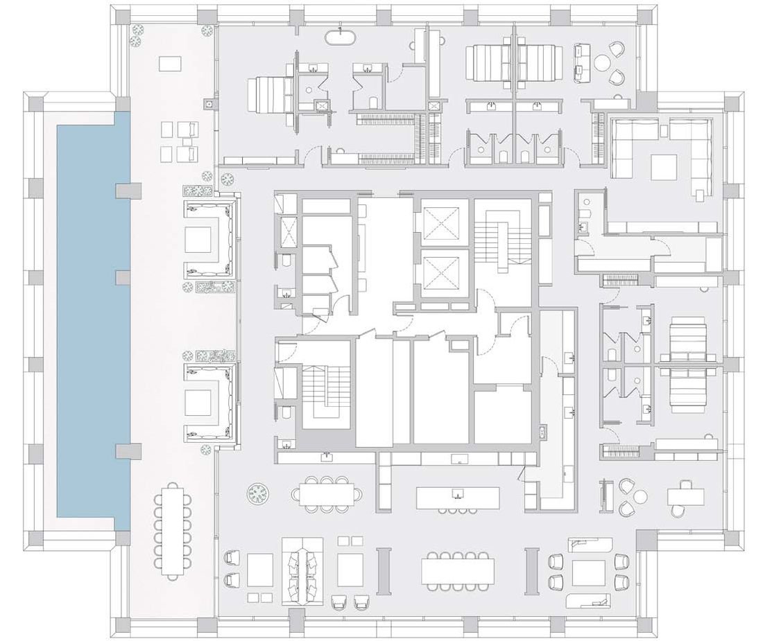 Five-bedroom residence floor plan