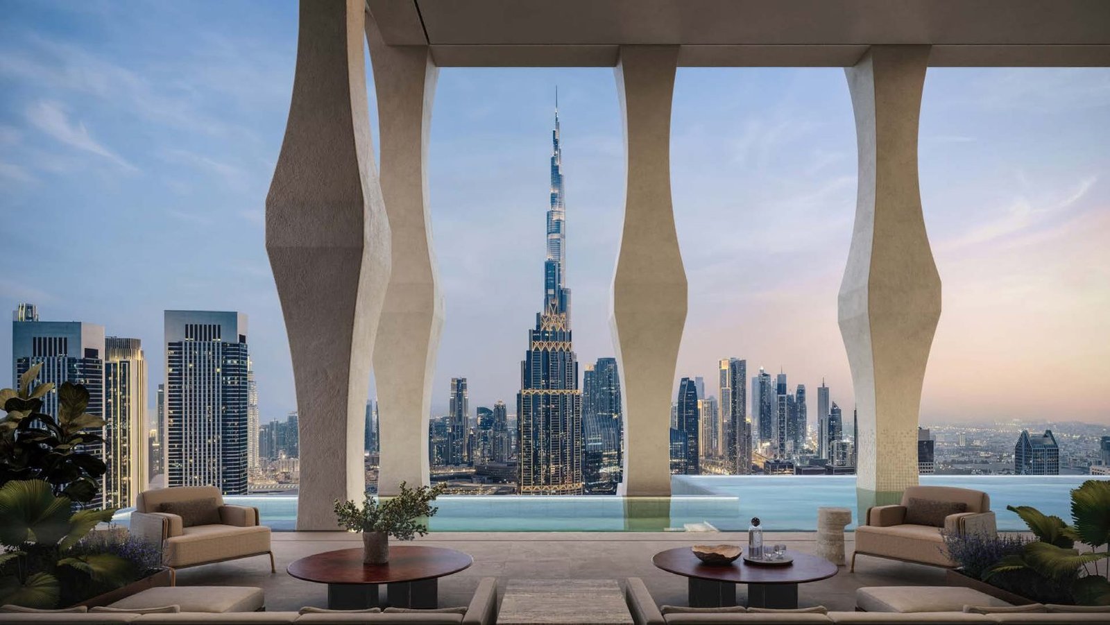 Infinity-edge residents' pool